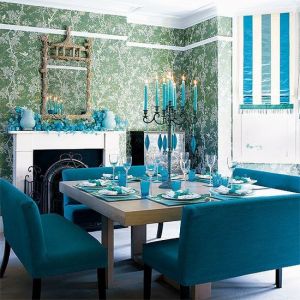 modern chinoiserie decor dining table and chairs wallpaper.jpg